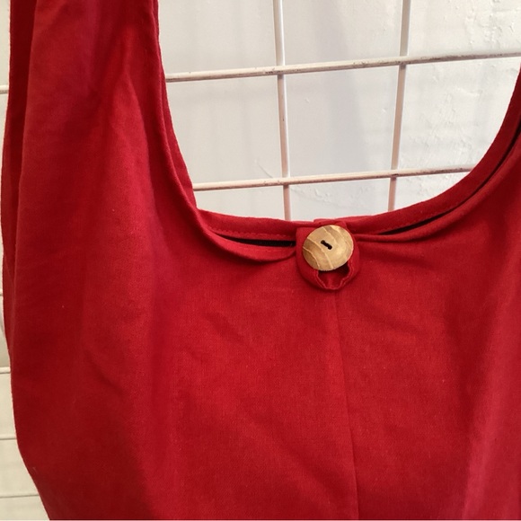 Cotton Crossbody Bag/Purse Red NWOT - Picture 6 of 8